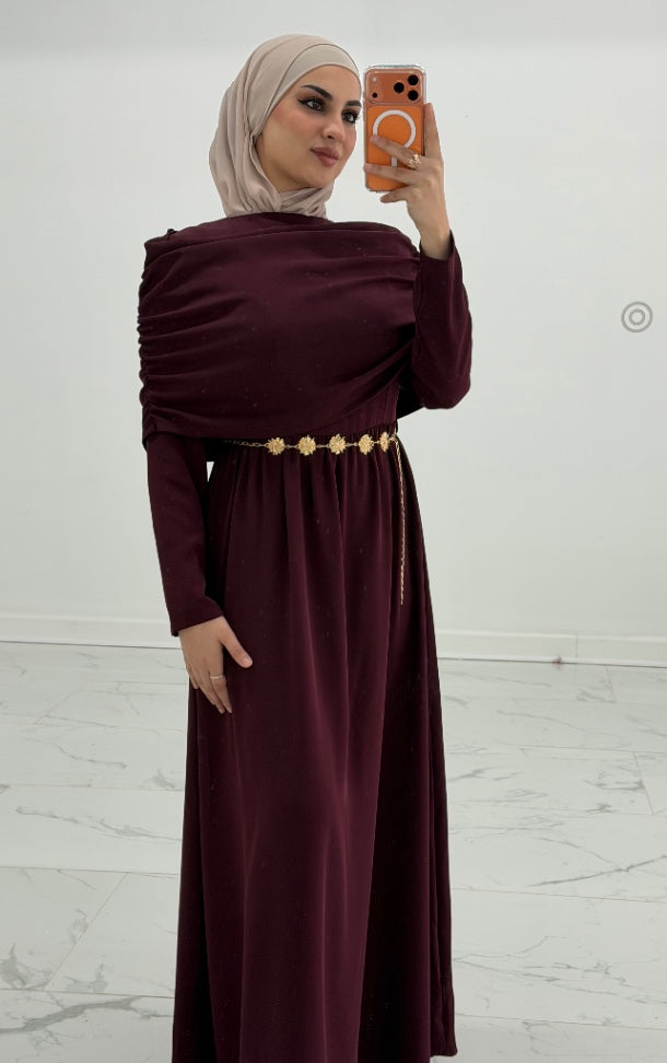 Layali Dress Burgundy