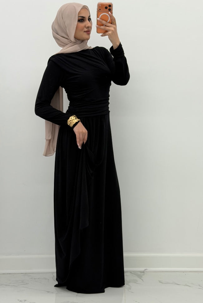 Sienna Drape Dress Black