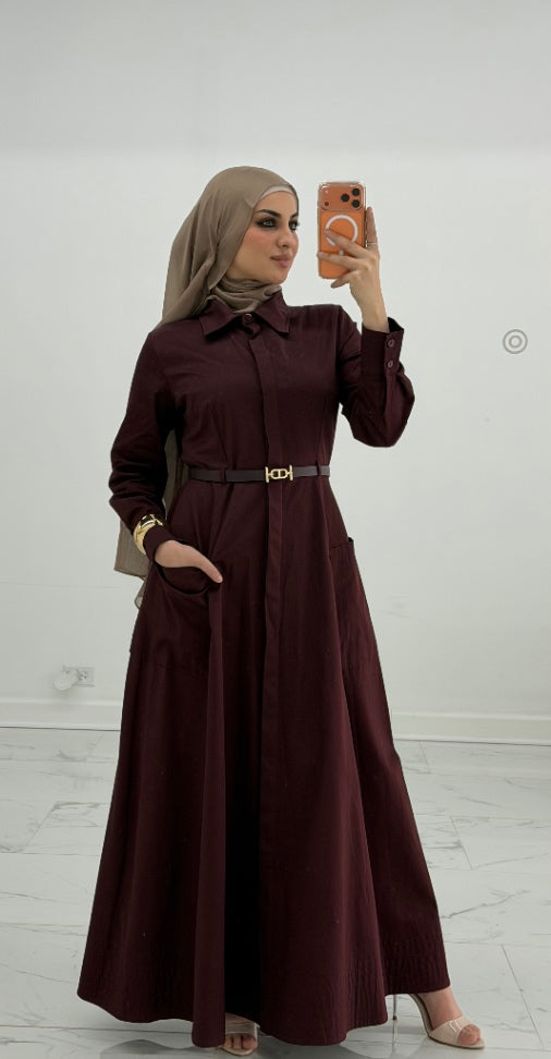 Verona Dress Burgundy