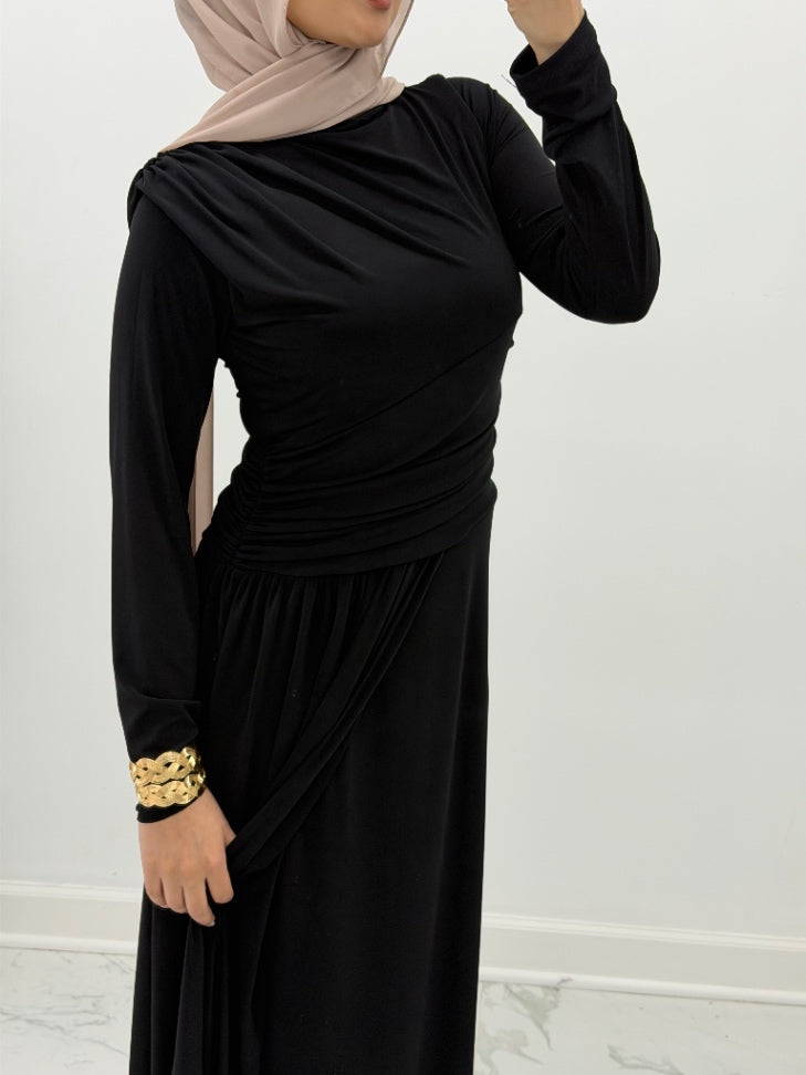 Sienna Drape Dress Black