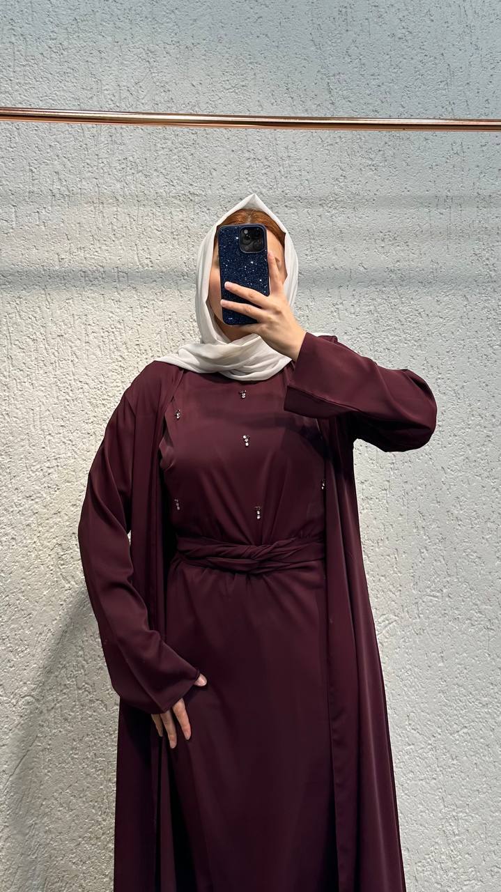 Aseel Abaya Burgundy
